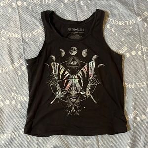 Fifth Sun Iridescent Butterfly Tank Top